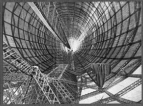 Interior of the airship seen from the nose.